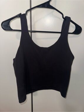 lululemon athletica Black Scoop Neck Crop Tank